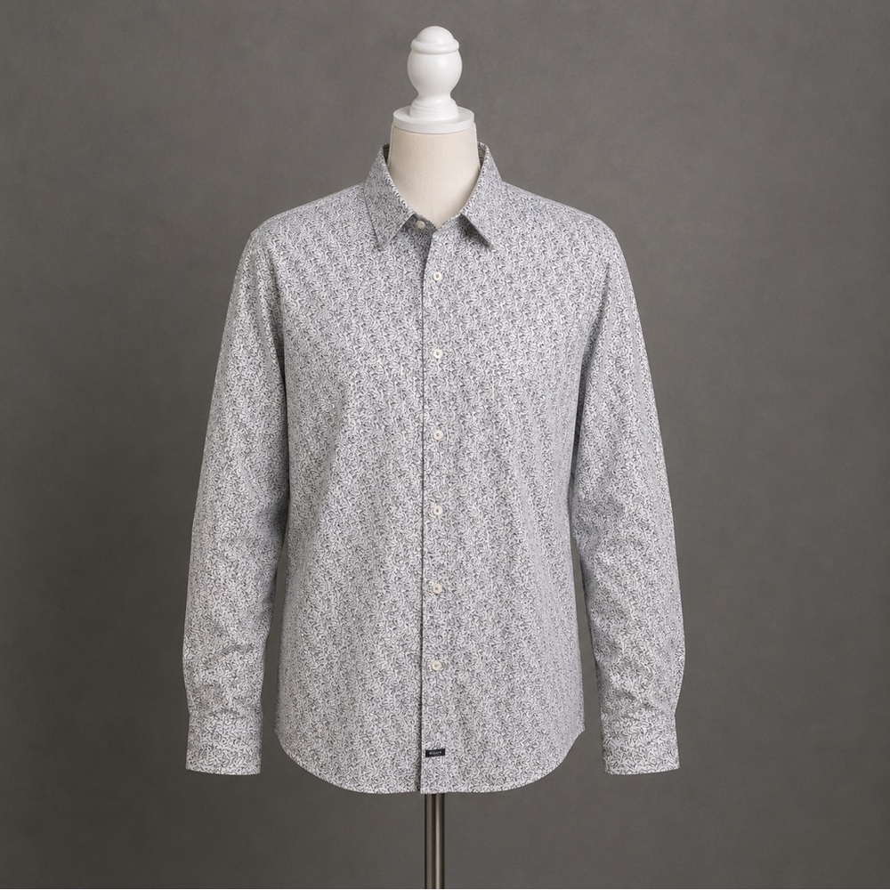 English Laundry Classic Shirt White Black XXL 2XL Abstract Paisley Flip Cuffs